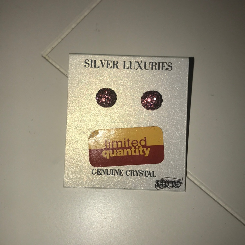 pink crystal earrings